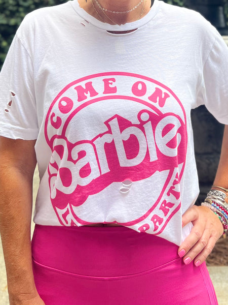 Come on Barbie Distressed Tee