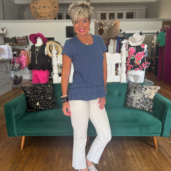 A Casual Cutie Top - Navy