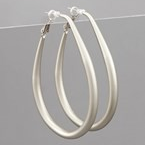 Teardrop Tube Hoops - Matte Silver