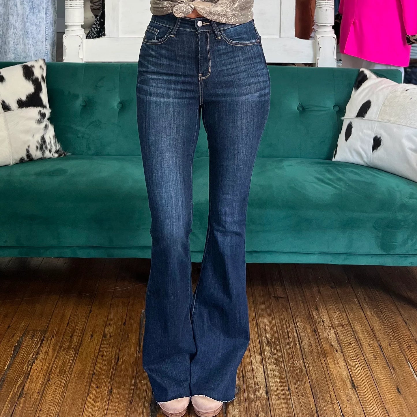Judy Blue HW Raw Hem Flare