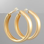 50MM Thick Hoops - Matte Gold