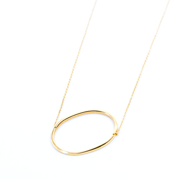 Jonsey Wood Initial Necklace - Gold