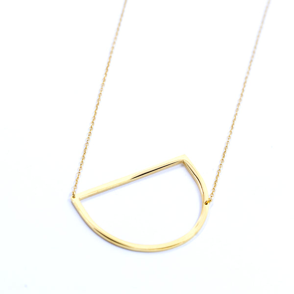 Jonsey Wood Initial Necklace - Gold