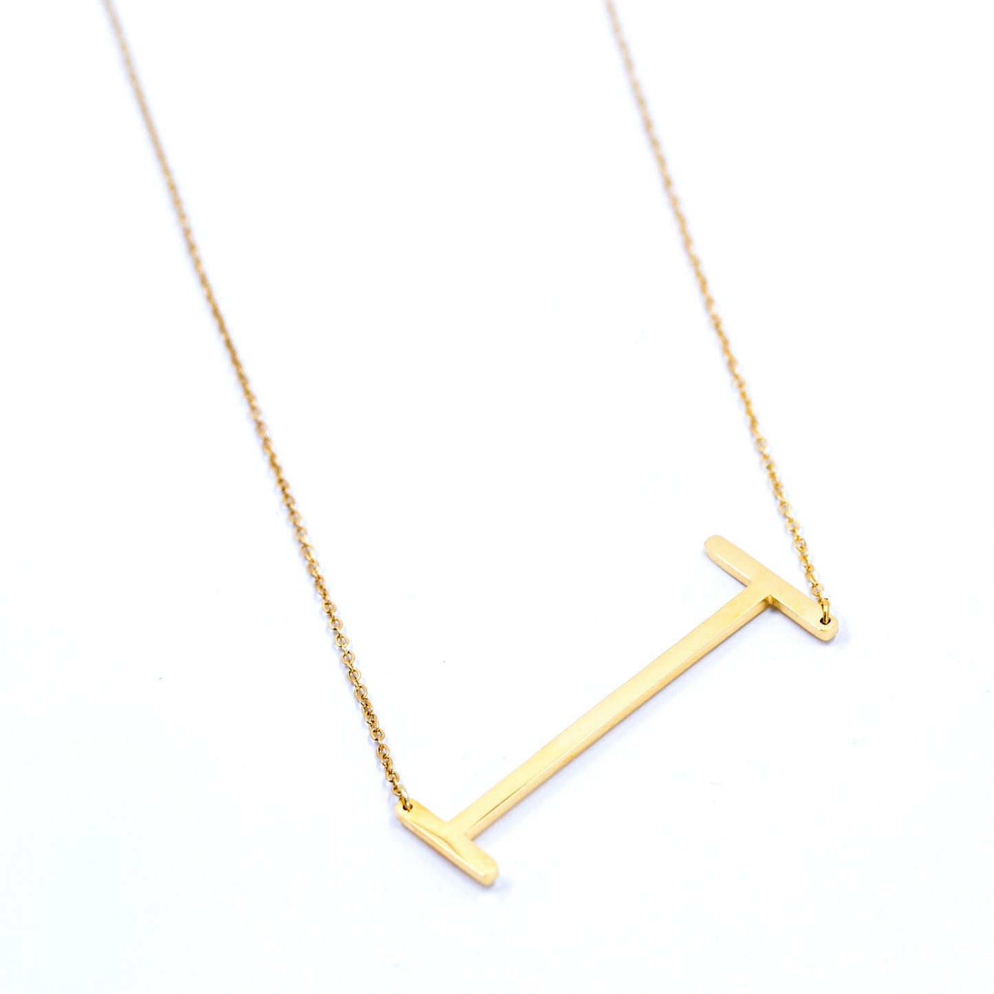 Jonsey Wood Initial Necklace - Gold