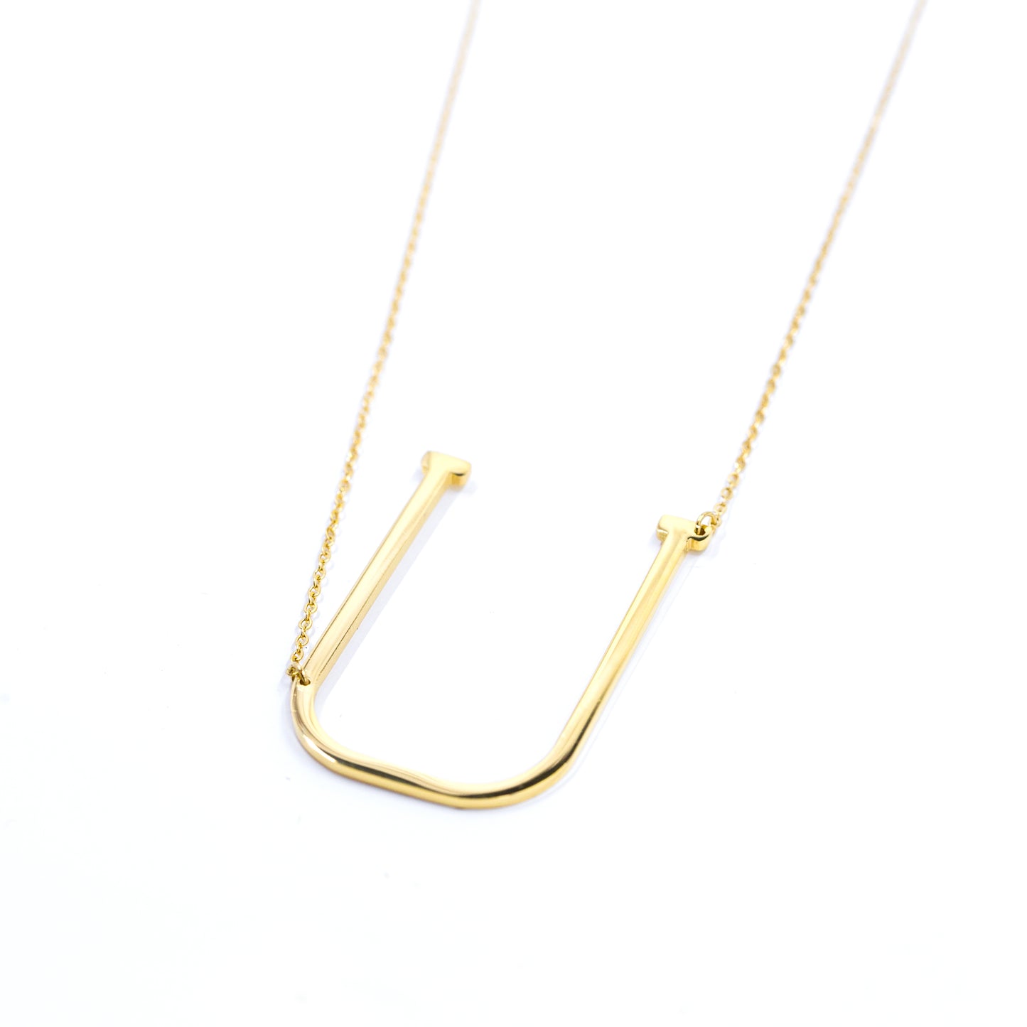 Jonsey Wood Initial Necklace - Gold