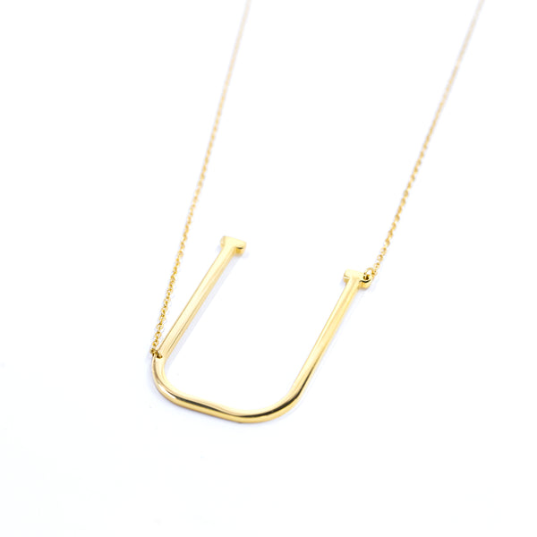 Jonsey Wood Initial Necklace - Gold