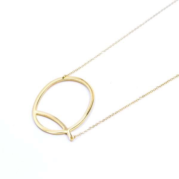 Jonsey Wood Initial Necklace - Gold