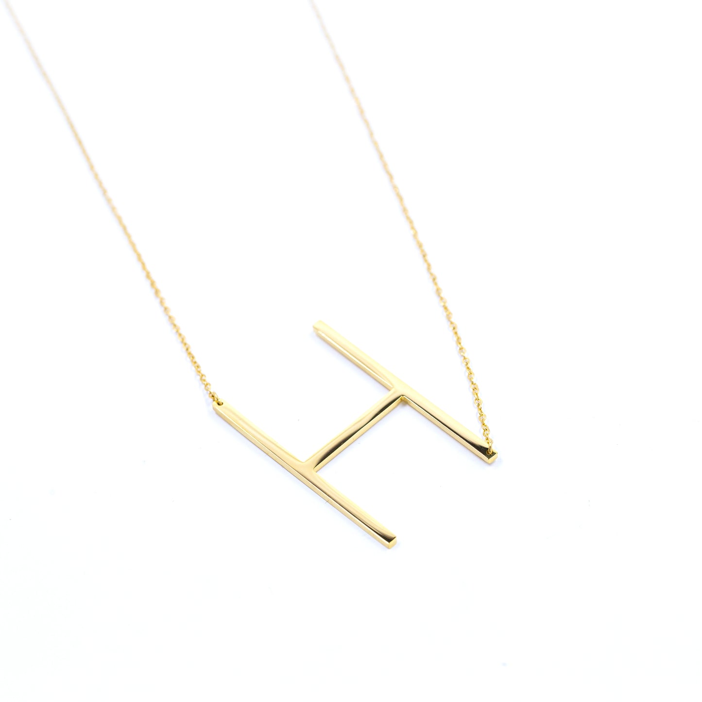 Jonsey Wood Initial Necklace - Gold
