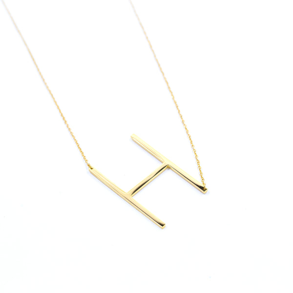 Jonsey Wood Initial Necklace - Gold