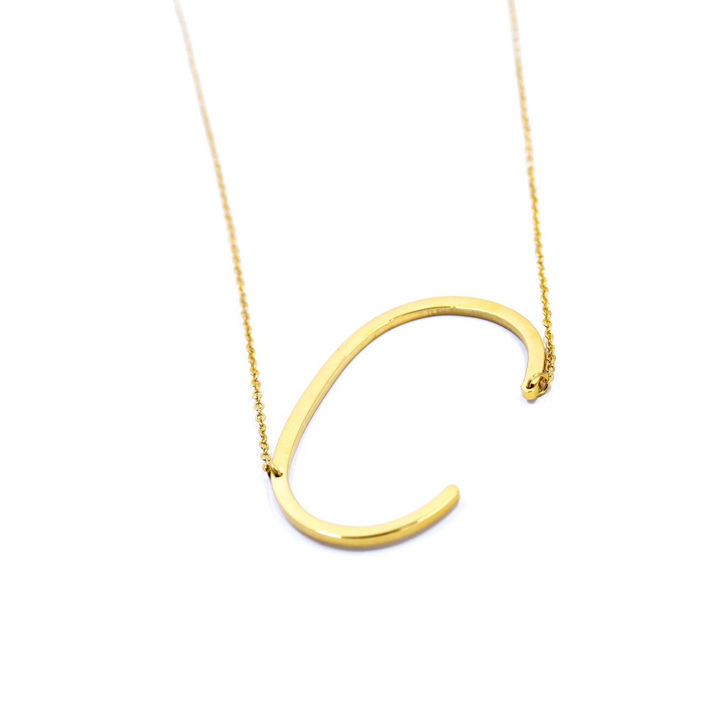 Jonsey Wood Initial Necklace - Gold