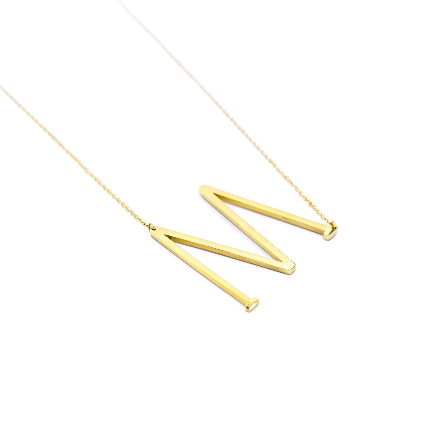 Jonsey Wood Initial Necklace - Gold