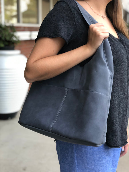 Sueded Slouchy Hobo Bag