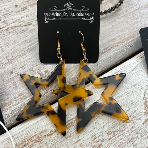 Tortoise Star Earrings