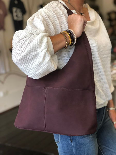 Sueded Slouchy Hobo Bag
