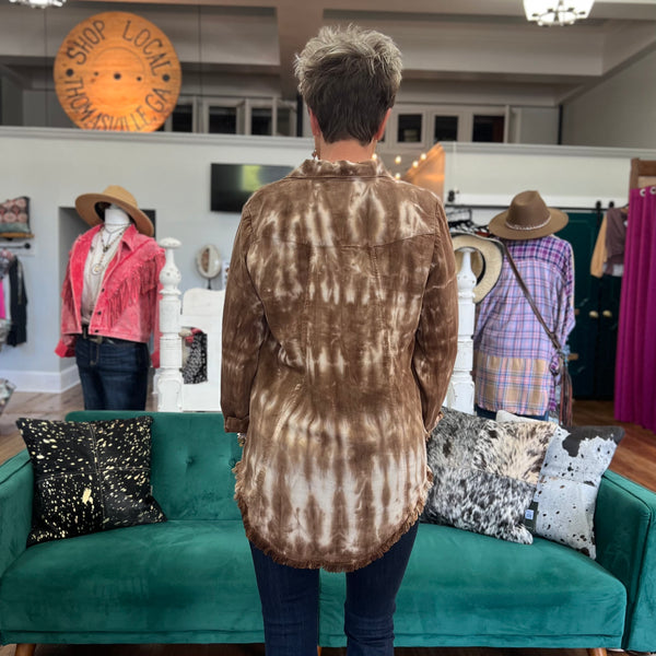 A Janice Tie Dye Top - Brown