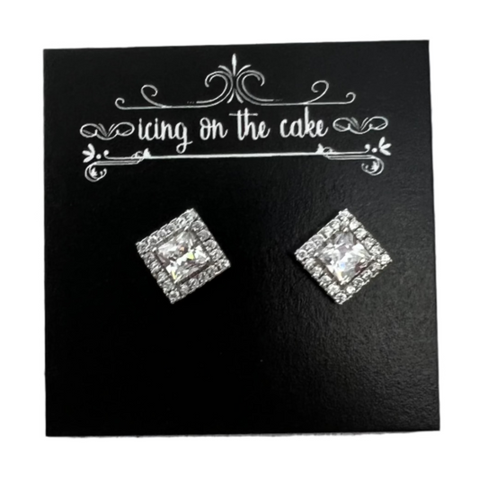 A Square Diamond Stud