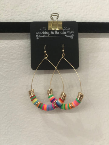 Bright Multi Rubber Teardrop Hoop