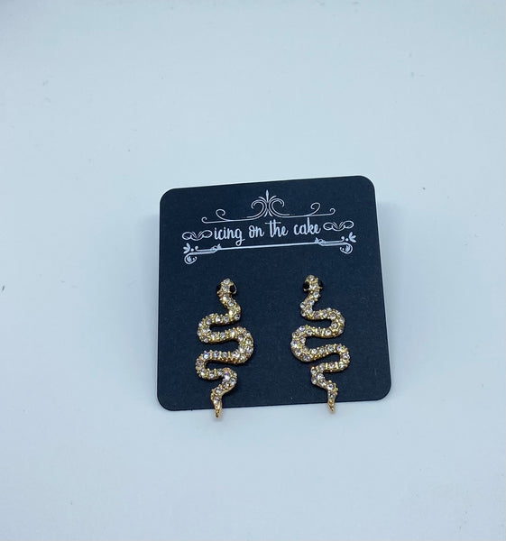 Paved Snake Earrings