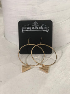 Matte Open Gold w/Hammered Triangle Earring