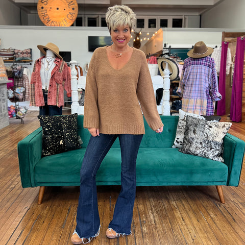 A Weekender Sweater - Camel Brown