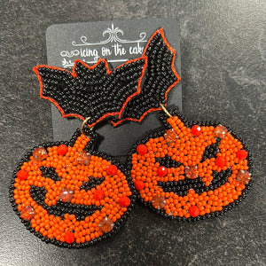 Bat & Pumpkin Earring