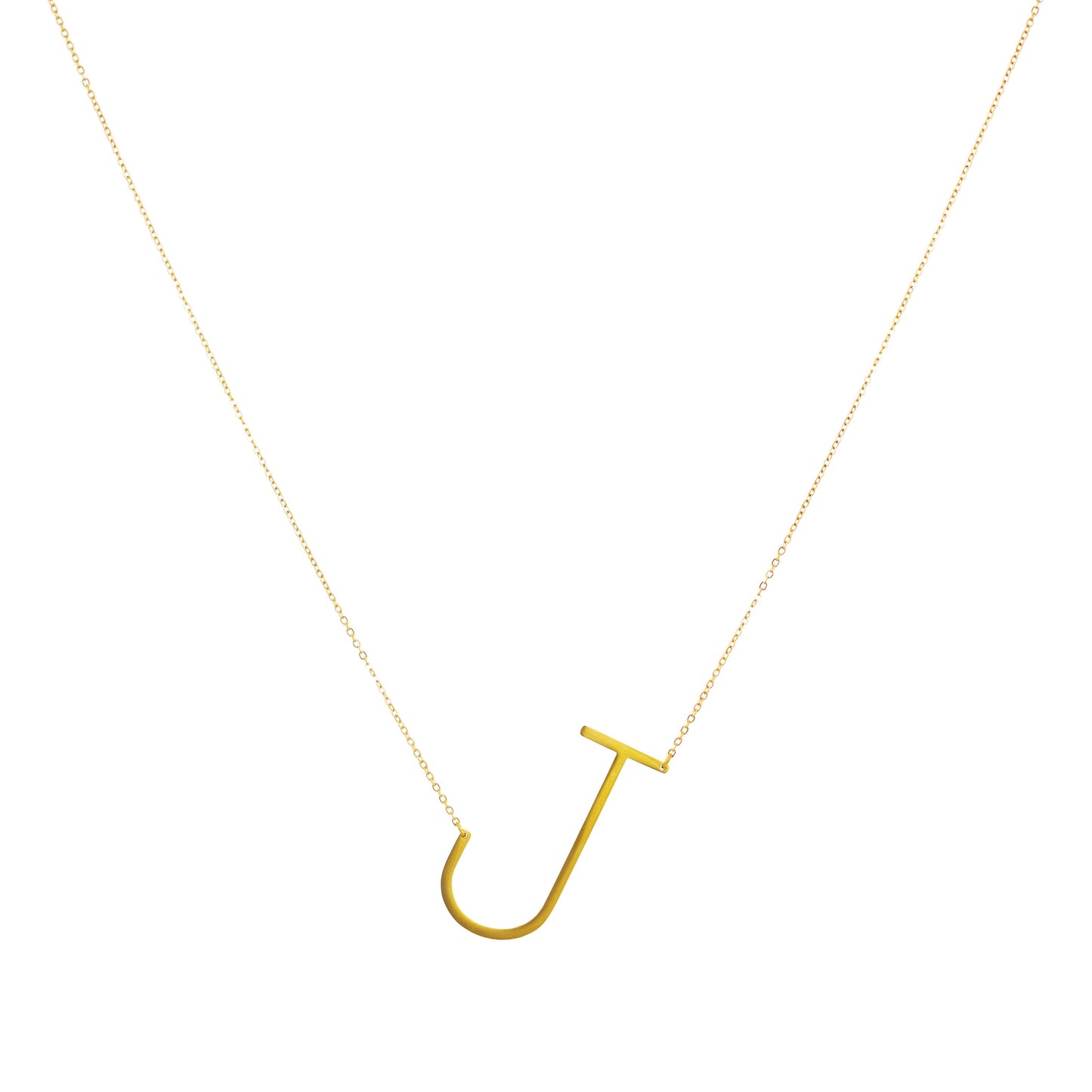 Jonsey Wood Initial Necklace - Gold