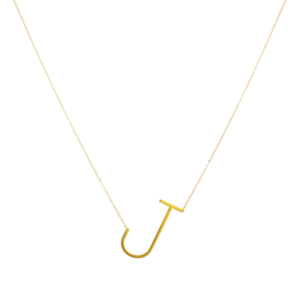Jonsey Wood Initial Necklace - Gold